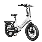 Electric Bike Yoloway F10 250W Motor 36V12.5AH Battery 20*3.0 Inch Tires Disc Brakes - White